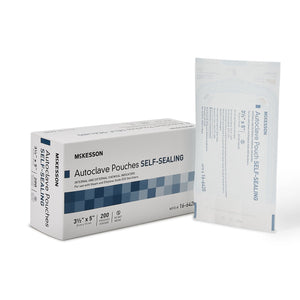 McKesson, Sterilization Pouch Ethylene Oxide EO Gas Steam 3-1/2 X 5 Inch 16-6420, Case Of 20 McKesson, Sterilization Pouch Ethylene Oxide EO Gas Steam 3-1/2 X 5 Inch 16-6420, Case Of 20
