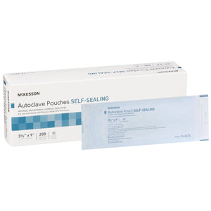 McKesson, Sterilization Pouch Ethylene Oxide Gas / Steam 3-1/2 X 9 Inch Transparent 16-6423, Case Of 10 McKesson, Sterilization Pouch Ethylene Oxide Gas / Steam 3-1/2 X 9 Inch Transparent 16-6423, Case Of 10