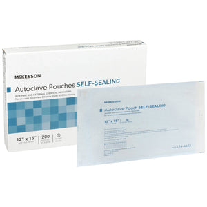 McKesson, Sterilization Pouch Ethylene Oxide EO Gas Steam 12 X 15 Inch 16-6422, Box Of 200 McKesson, Sterilization Pouch Ethylene Oxide EO Gas Steam 12 X 15 Inch 16-6422, Box Of 200