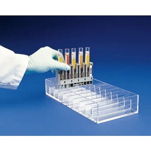 for Roche, Hitachi, and Centaur • 11.25"L x 5"W x 2"H • Slot Dimensions: 4.75"L x 0.875"W x 1"H for Roche, Hitachi, and Centaur • 11.25"L x 5"W x 2"H • Slot Dimensions: 4.75"L x 0.875"W x 1"H