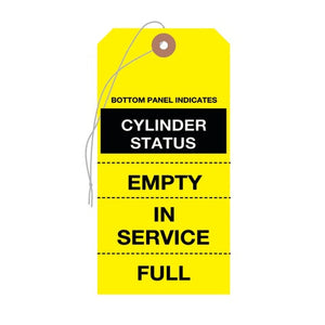 "Cylinder Status" • Yellow • 3.13"W x 6.25"H "Cylinder Status" • Yellow • 3.13"W x 6.25"H