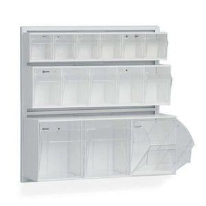 Tilt Bin with Hanger, 3 Bin Unit • 23.5"W x 7.75"D x 9.5"H Tilt Bin with Hanger, 3 Bin Unit • 23.5"W x 7.75"D x 9.5"H