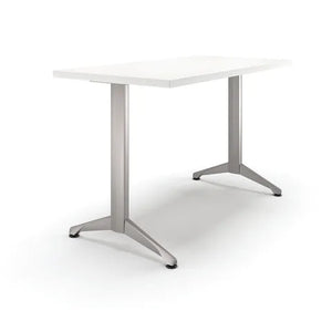 Zori® T-Leg Table with Levelers, 24" x 48" • Classic White Zori® T-Leg Table with Levelers, 24" x 48" • Classic White