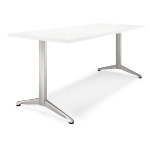 Zori® T-Leg Table with Levelers, 30" x 72" • Classic White Zori® T-Leg Table with Levelers, 30" x 72" • Classic White