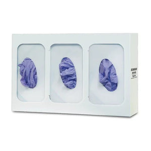 White Epoxy Powder Coat Finish Glove Dispenser, Triple • 10"W x 3.81"D x 16"H White Epoxy Powder Coat Finish Glove Dispenser, Triple • 10"W x 3.81"D x 16"H