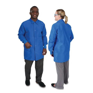 Unisex Mid Length Lab Coat • 34"L, X-Small • Royal Blue Unisex Mid Length Lab Coat • 34"L, X-Small • Royal Blue