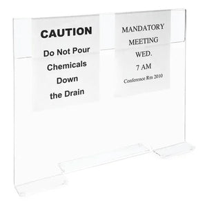 Marketlab Polycarbonate Splash Guard with Sign Holder • 4.5"W x 23.625"L x 19.25"H Marketlab Polycarbonate Splash Guard with Sign Holder • 4.5"W x 23.625"L x 19.25"H