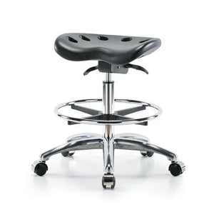 Tractor Stool, Extended Ht w/ Footrest, Black Tractor Stool, Extended Ht w/ Footrest, Black