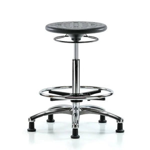 High Bench-Height Cleanroom Stools with Glides • 23"W x 24"L x 23.5"-33.5"H, Black High Bench-Height Cleanroom Stools with Glides • 23"W x 24"L x 23.5"-33.5"H, Black