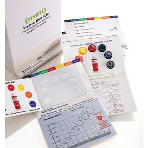 Disposable Tissue Marking Dye Kit • Non-Sterile • Assorted • 3.5"W x 9"L x 3.5"H Disposable Tissue Marking Dye Kit • Non-Sterile • Assorted • 3.5"W x 9"L x 3.5"H