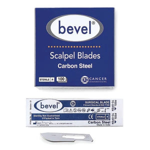 bevel® Carbon Steel Scalpel Blade • Sterile • 3"W x 3"L x 1"H, #22 bevel® Carbon Steel Scalpel Blade • Sterile • 3"W x 3"L x 1"H, #22