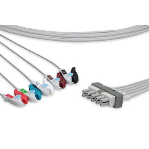 Essential Reusable ECG Leadwires Philips, 5 Lead Pinch Essential Reusable ECG Leadwires Philips, 5 Lead Pinch