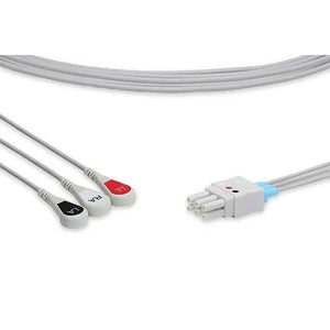 Essential Reusable ECG Leadwires Spacelabs, 3 Lead Snap Essential Reusable ECG Leadwires Spacelabs, 3 Lead Snap