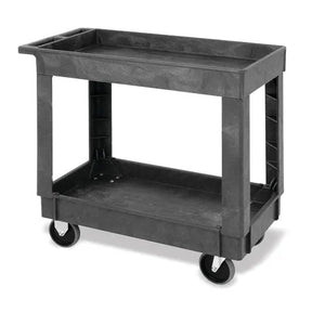Polymer Utility Carts with Raised Sides, Small 2-Shelf • 17.5"W x 34.25"L x 32.5"H Polymer Utility Carts with Raised Sides, Small 2-Shelf • 17.5"W x 34.25"L x 32.5"H