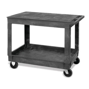 Polymer Utility Cart with Flat Top and Raised Sides, Large 2-Shelf • 26"W x 40"L x 32.5"H Polymer Utility Cart with Flat Top and Raised Sides, Large 2-Shelf • 26"W x 40"L x 32.5"H