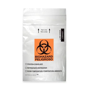 2-Pocket Zip-Closure Biohazard Specimen Bags, 4" x 6" Clear 2-Pocket Zip-Closure Biohazard Specimen Bags, 4" x 6" Clear