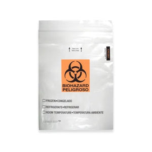 2-Pocket Zip-Closure Biohazard Specimen Bags, 8" x 10" Clear 2-Pocket Zip-Closure Biohazard Specimen Bags, 8" x 10" Clear