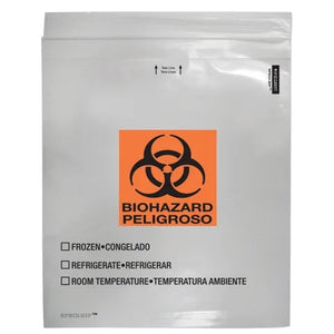 2-Pocket Zip-Closure Biohazard Specimen Bags, 20" x 24" Clear 2-Pocket Zip-Closure Biohazard Specimen Bags, 20" x 24" Clear