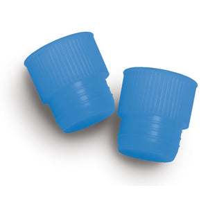 Ribbed Tube Caps, For 12mm Tubes Blue Ribbed Tube Caps, For 12mm Tubes Blue