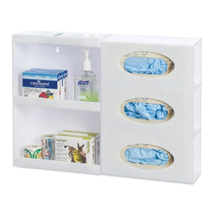 Triple with Shelves 22"W x 4.5"D x 16"H White Triple with Shelves 22"W x 4.5"D x 16"H White