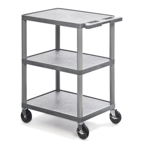 Utility Cart, 3 Shelves 24?W x 18?D x 36.5?H Grey Utility Cart, 3 Shelves 24?W x 18?D x 36.5?H Grey