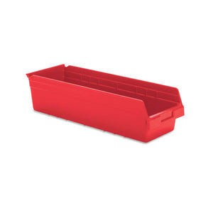 6 Inch High Shelf Bins 8.375"W x 23.625"D x 6"H - Red 6 Inch High Shelf Bins 8.375"W x 23.625"D x 6"H - Red