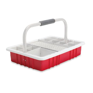 Phlebotomy Tray with 17mm Tube Rack • 11.5"W x 16.5"L x 9.5"H, Red Phlebotomy Tray with 17mm Tube Rack • 11.5"W x 16.5"L x 9.5"H, Red