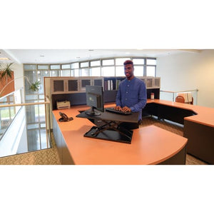 Pneumatic Height Adjustable Desktop • Black Pneumatic Height Adjustable Desktop • Black