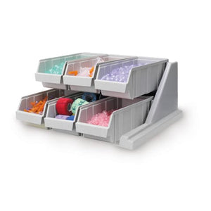 Tiered Organizer Bin System, 6-Bin • 20.13"W x 17.25"D x 9.25"H Tiered Organizer Bin System, 6-Bin • 20.13"W x 17.25"D x 9.25"H