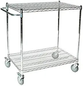 Two-Shelf Wire Utility Cart, 48"L x 18"W x 39"H Two-Shelf Wire Utility Cart, 48"L x 18"W x 39"H