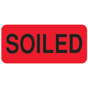 "SOILED" Label • Red • 2.25"W x 1"H "SOILED" Label • Red • 2.25"W x 1"H