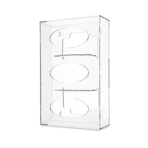 Side-Loading Acrylic Glove Dispenser, Triple • 10.125"W x 4.125"D x 16"H, Clear Side-Loading Acrylic Glove Dispenser, Triple • 10.125"W x 4.125"D x 16"H, Clear