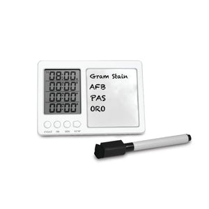 Lab Alert® Timer with Whiteboard and Pen • 3.39"W x 4.84"L x 0.95"H Lab Alert® Timer with Whiteboard and Pen • 3.39"W x 4.84"L x 0.95"H