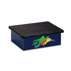 Pediatric Step Stool, Rainforest Parrot Theme, Blue Pediatric Step Stool, Rainforest Parrot Theme, Blue