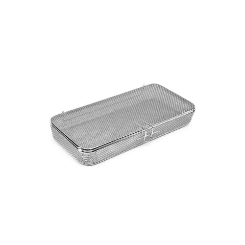 Fine Mesh Basket with Hinged Lid, 10.6"W x 5.3"L x 1.6"H