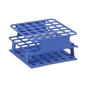 Half-Size Freezer Rack, For 16mm Tubes • Holds 36 • 5"L x 5"W x 2.75"H • Blue Half-Size Freezer Rack, For 16mm Tubes • Holds 36 • 5"L x 5"W x 2.75"H • Blue