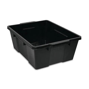 Heavy Duty Latch Storage Containers • 15.875"W x 21"L x 7.75"H, Pack of Six • Black Heavy Duty Latch Storage Containers • 15.875"W x 21"L x 7.75"H, Pack of Six • Black
