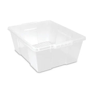 Heavy Duty Latch Storage Containers • 15.875"W x 21"L x 7.75"H, Pack of Six • Clear Heavy Duty Latch Storage Containers • 15.875"W x 21"L x 7.75"H, Pack of Six • Clear