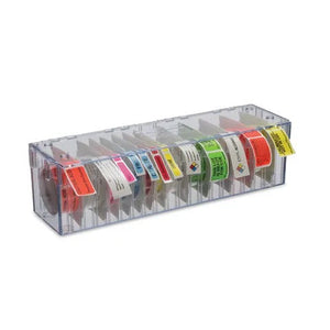 Stack-n-Connect Label Dispenser, 20-Roll (no dividers) • Accommodates 500-label rolls • 15.75"W x 4.75"D x 4.325"H Stack-n-Connect Label Dispenser, 20-Roll (no dividers) • Accommodates 500-label rolls • 15.75"W x 4.75"D x 4.325"H