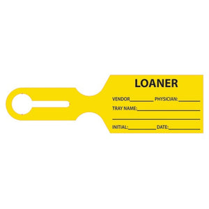 Tray Tag 2.5"W x 8.5"L, "LOANER" • Yellow Tray Tag 2.5"W x 8.5"L, "LOANER" • Yellow