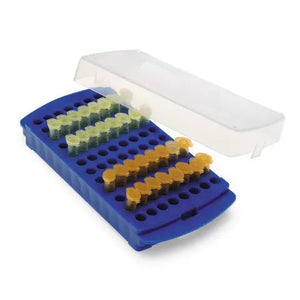 96-Well Reversible Rack • 9.7"L x 4.8"W x 2"H 96-Well Reversible Rack • 9.7"L x 4.8"W x 2"H