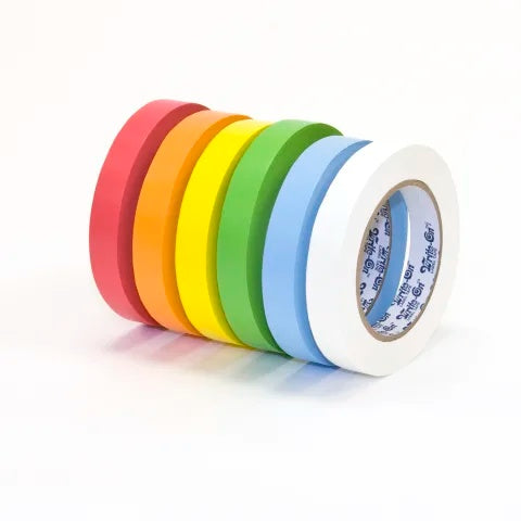 Label Pack • 0.75"W x 40yd • 1 Each of White, Green, Yellow, Red, Blue, and Orange