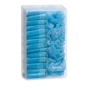 Acrylic Dispenser with Hanger, Cap and Shoe Cover Dispenser • 12.375"W x 5.625"D x 21"H Acrylic Dispenser with Hanger, Cap and Shoe Cover Dispenser • 12.375"W x 5.625"D x 21"H