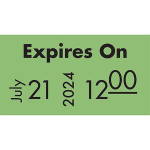 “Expires On” Labels • Dispenser Roll • 2,500/roll, 8 rolls • Fluorescent Green “Expires On” Labels • Dispenser Roll • 2,500/roll, 8 rolls • Fluorescent Green