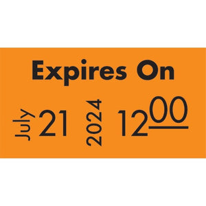"EXPIRES ON" Labels • Fluorescent Orange "EXPIRES ON" Labels • Fluorescent Orange