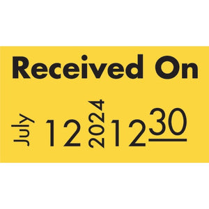“Received On” Labels • Dispenser Roll • 2,500/roll, 8 rolls • Yellow “Received On” Labels • Dispenser Roll • 2,500/roll, 8 rolls • Yellow