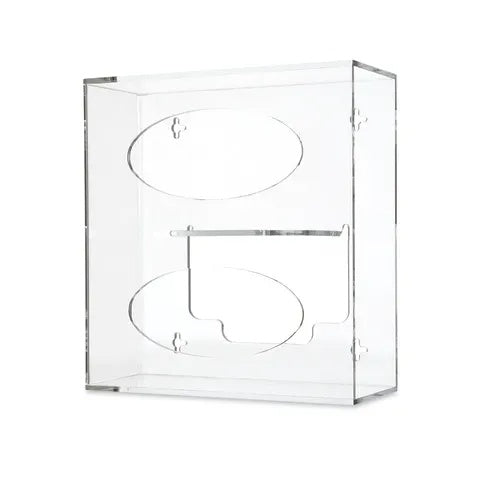 Side-Loading Acrylic Glove Dispenser, Double • 10.125"W x 4.125"D x 10.75"H, Clear