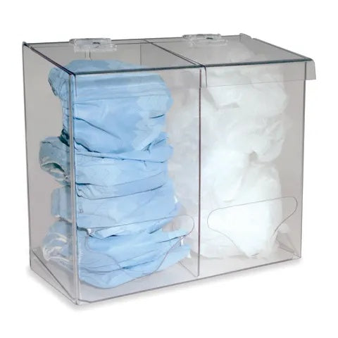 Bulk Dispenser, Double • Short • Acrylic • 12"W x 5.5"D x 11"H