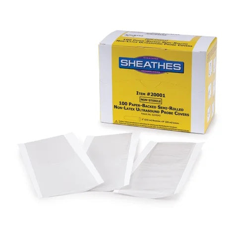 Ultrasound Probe Covers, Semi-rolled • Tapered to 1"dia. x 9"L • Bulk Pack