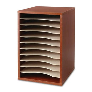 Vertical Desktop Organizer w/11 Compartments, Cherry Vertical Desktop Organizer w/11 Compartments, Cherry